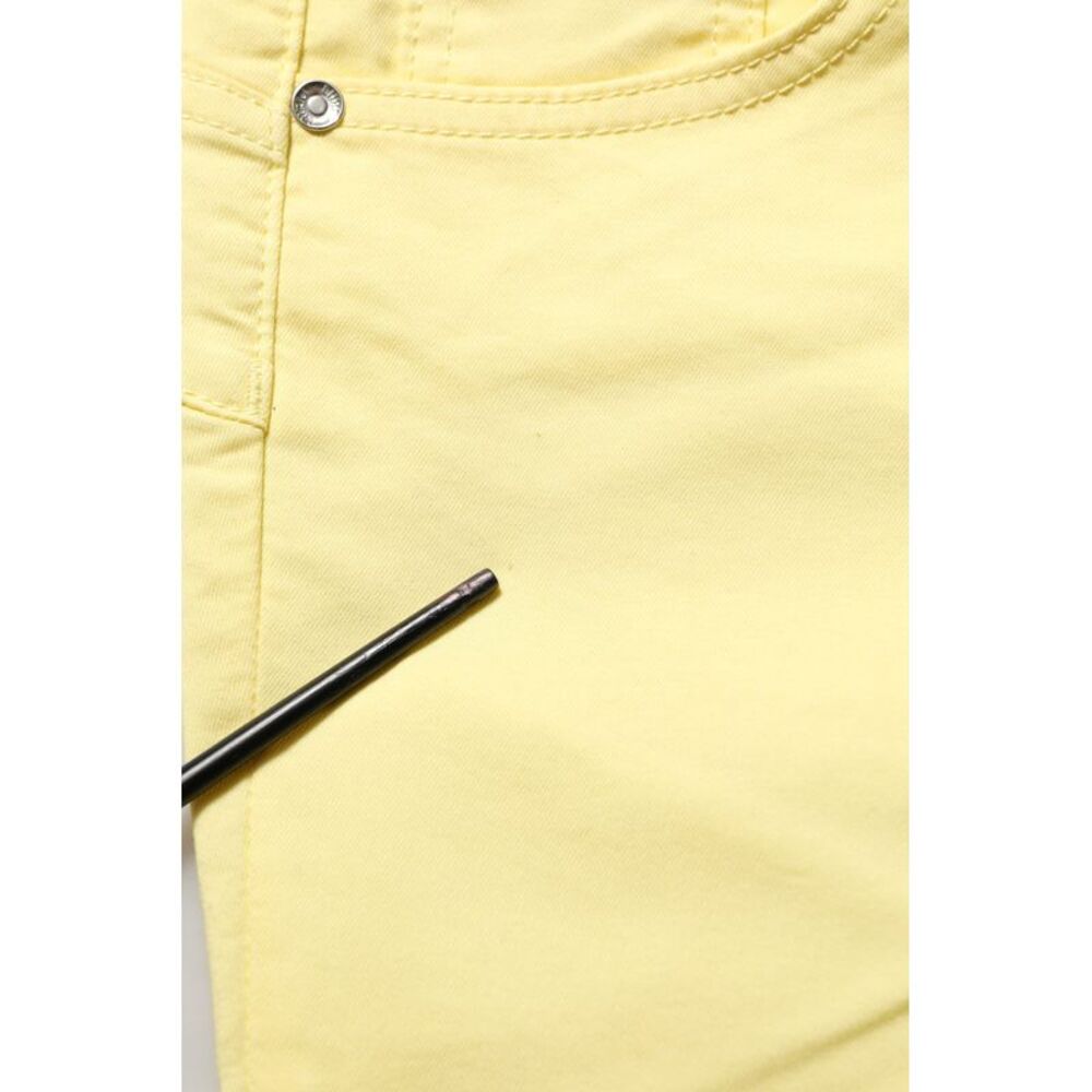 Liu Jo Yellow Mid Waist Straight Cropped Denim Women Trouser Women's Jeans